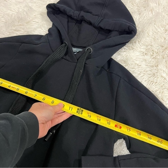 Aether Black Pull over cropped hooded sweatshirt Size Medium - Picture 2 of 8